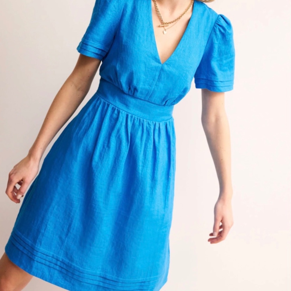 New Boden Linen Dress, gorgeous blue!